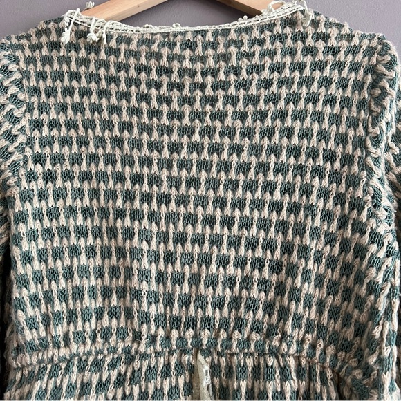 Ryu Anthropology Open Front Cardigan Boho Lace Crochet Duster Festival Sz M - Picture 7 of 16